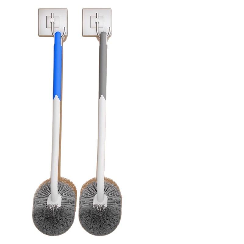 Wall-Mounted Long Handle Toilet Brush with Soft Bristles for Corner Cleaning