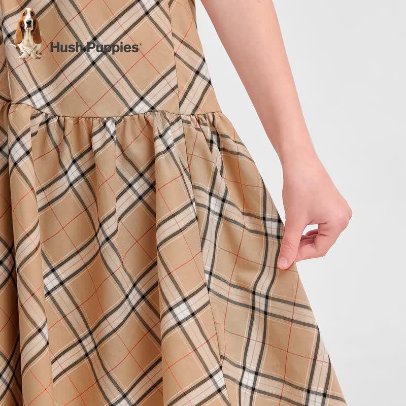 Hush Puppies Girls' Classic Plaid Short-Sleeve Dress