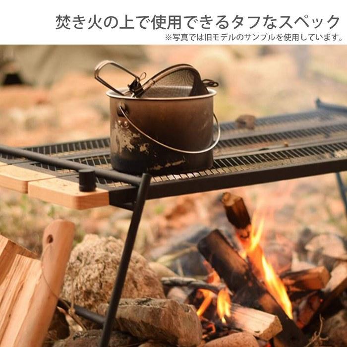 DOD Tequila Table — TB4-746-BK (Black, Approx. W115 X D49 X H41cm) — Usable Over Campfires, Customizable with 1x Lumber