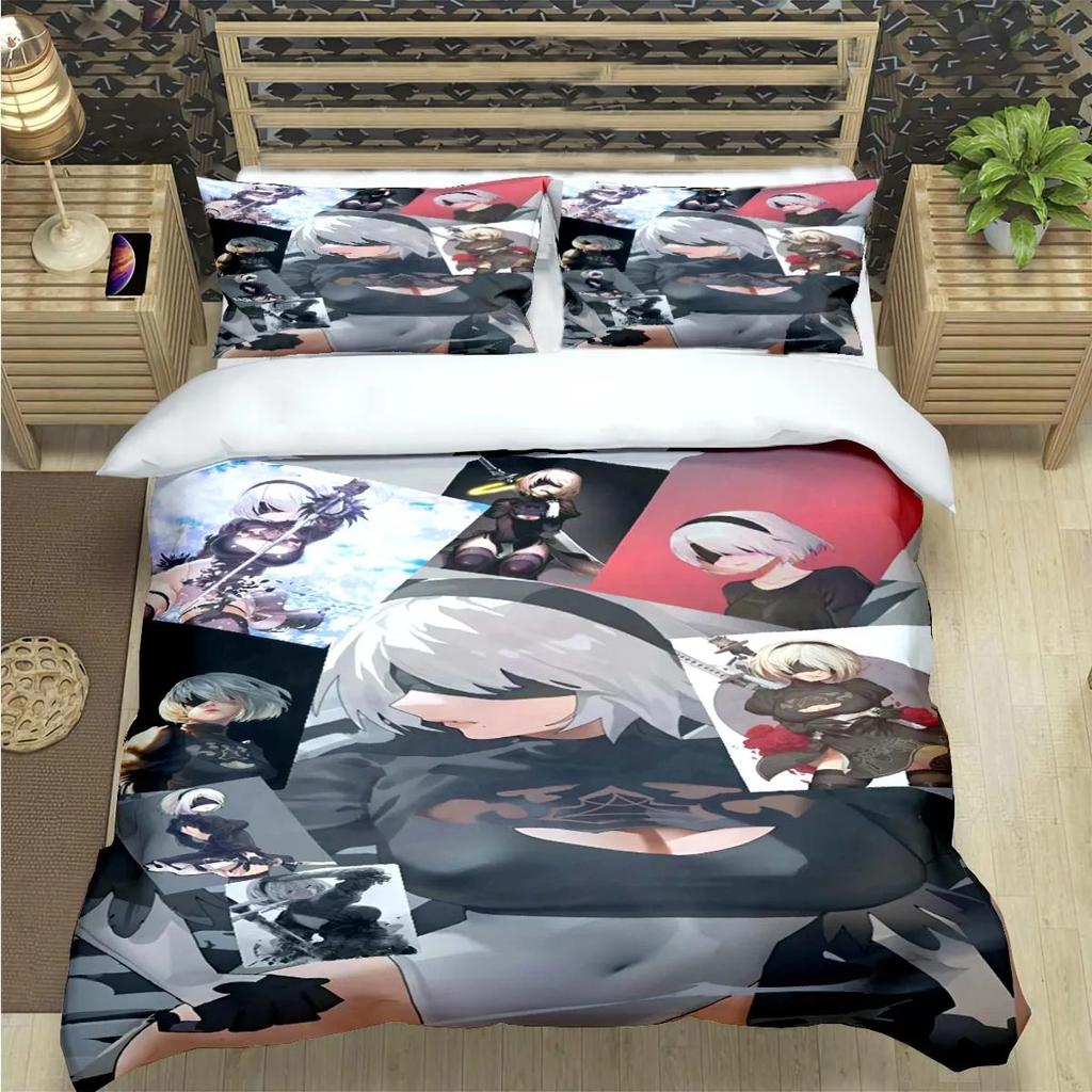 Famous Film Role A-Automata Nier Print Bedding Sets Bed Supplies Set Comforter Set Teens Girls Cartoon Twin Single Kid Gift
