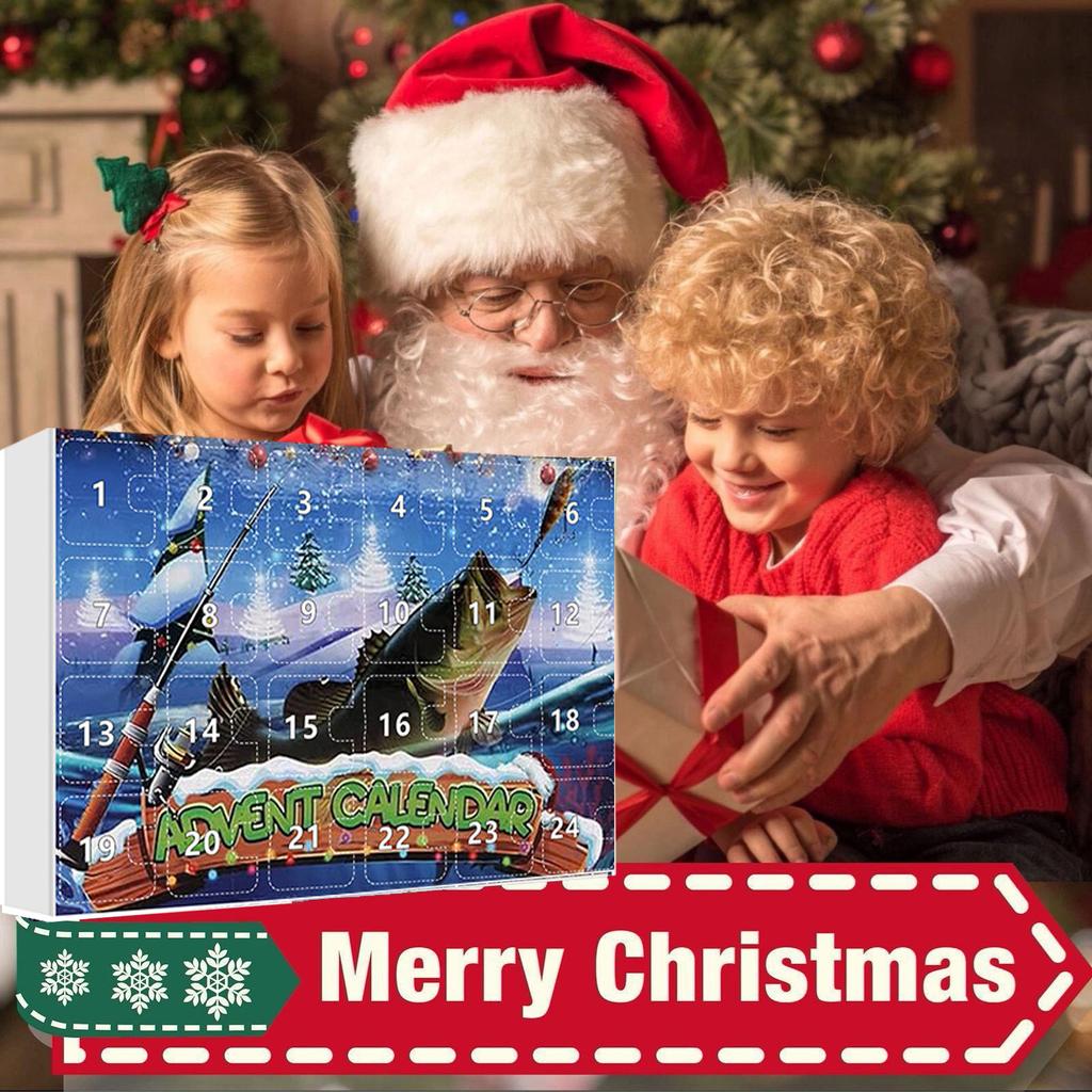 24pc Advent Calendar Fishing Christmas Countdown, Fishing Tackle Advent Calendar For FishAdult Men Teen Boys, Xmas Surprise Gift