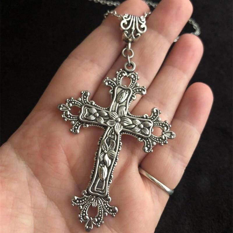 Viktorianisches Kreuz-Halskette Mit 18 Zoll Silberkette Für Männer Und Frauen