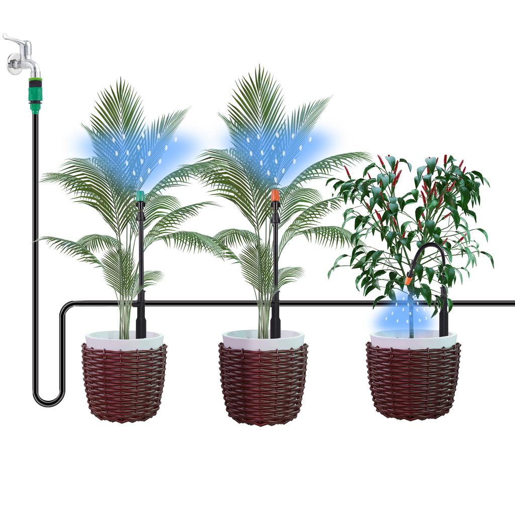 10set Bracket Free Bend Spray Nozzle Kit 360 Degree Adjustable Spray Angle Sprayer Garden Plant Sprayer