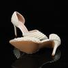 Fashion Luxury Handmade Full Pearls Rhinestones Wedding Women Pumps Elegant Pointed toe Bridal Thin High heels Fashion Party Prom Shoes