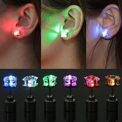1 Pcs Party Charm Led Earring Light Up Crown Crystal Ear Drop Stud