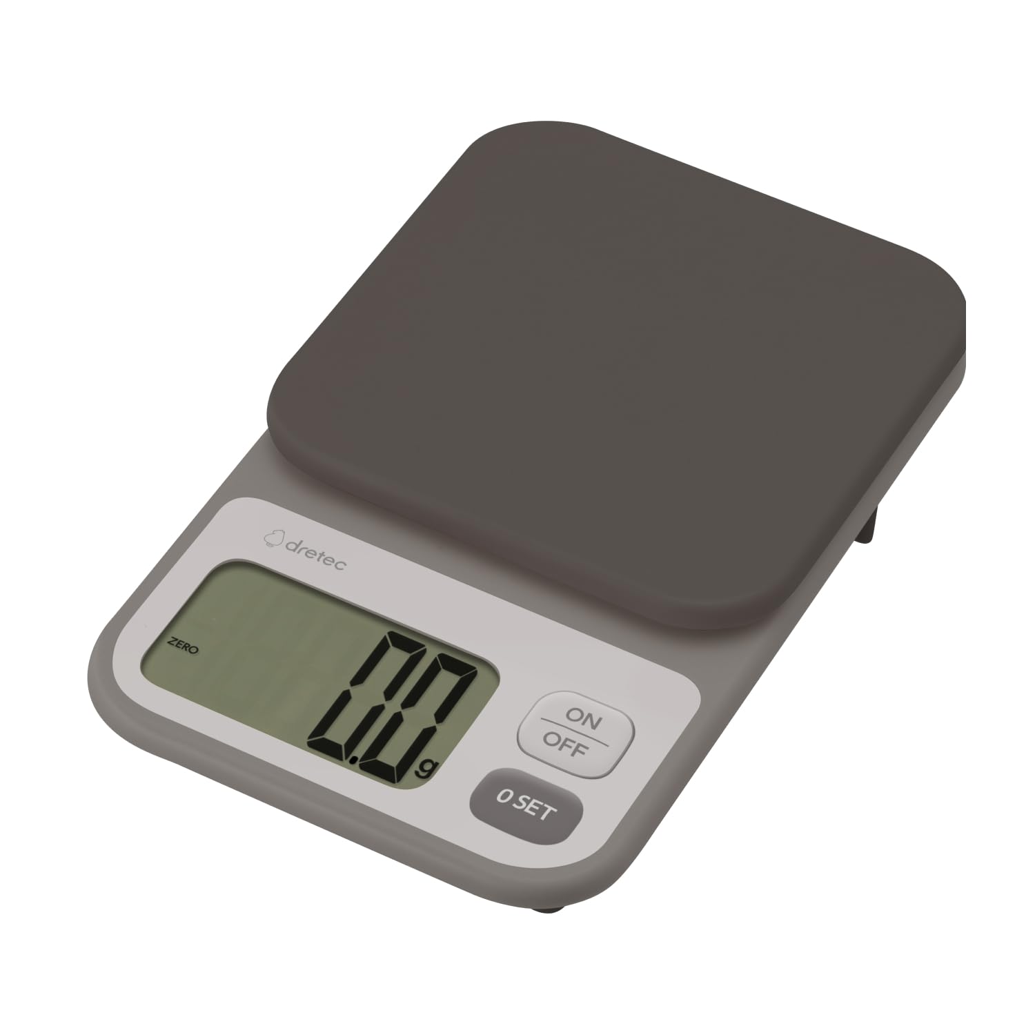 

Dretec Digital Scale, Made in Japan, 2kg/0.1g Units, Tare, Large Screen, Kitchen Scale, Cooking, Brown