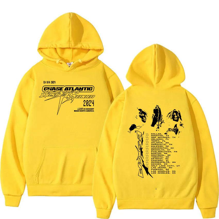 Chase Atlantic Lost In Europe And UK Tour Hot Sale Of The Season Men's Hoodie Geometric Pattern Oversized Long Sleeve Round N...