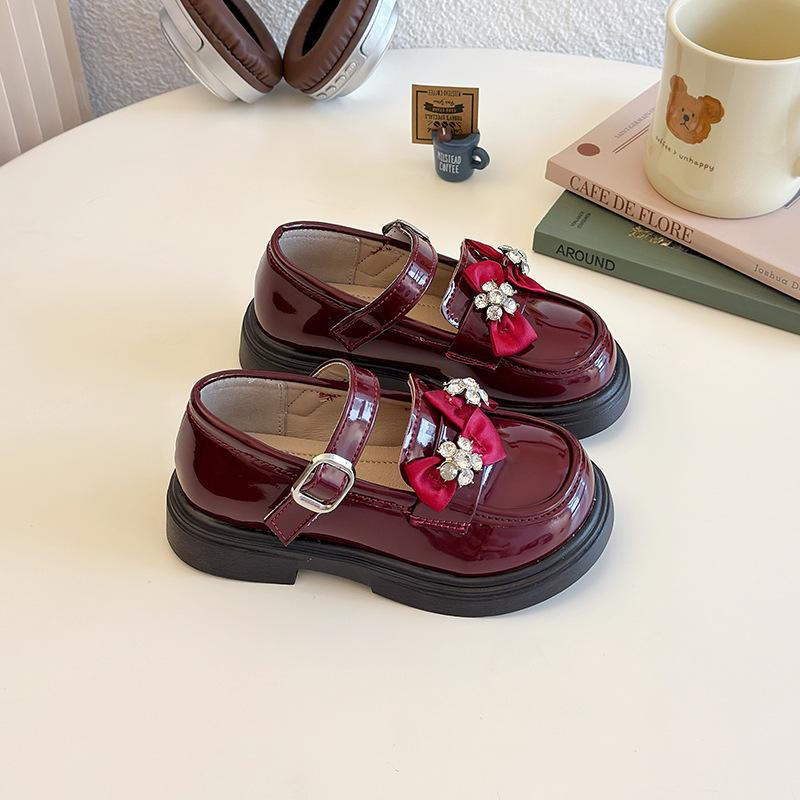 

Весна Новый Стиль Девочки Красные Стильные Удобные Кожаные Туфли на Мягкой Подошве 36 бордовый