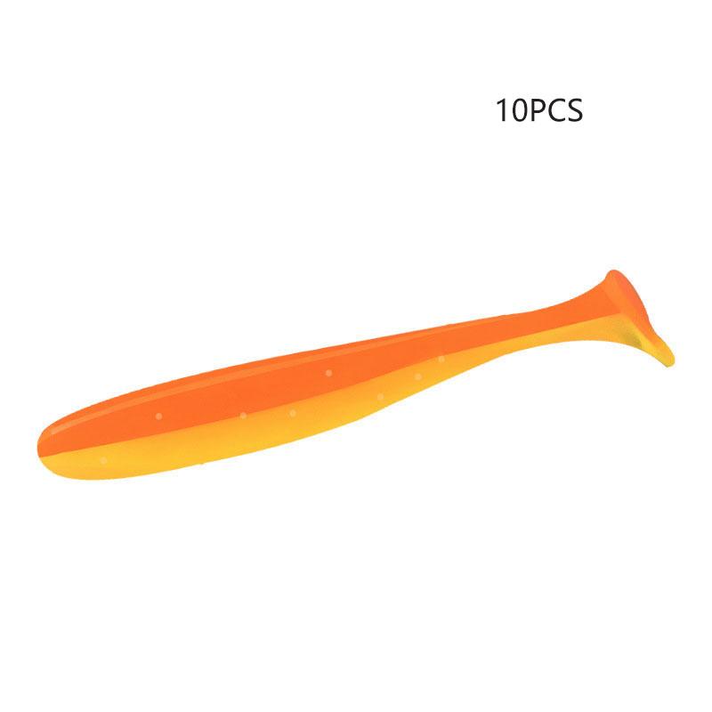 

10pcs Ttail Fishing Soft Lure Grouper Snapper Snakehead Perch Bait Longcasting помаранчевий