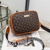 New Fashionable Contrasting Color Shoulder Messenger Women's Bag Printed Webbing Camera Bag Long Standard Shoulder Bag One Piece