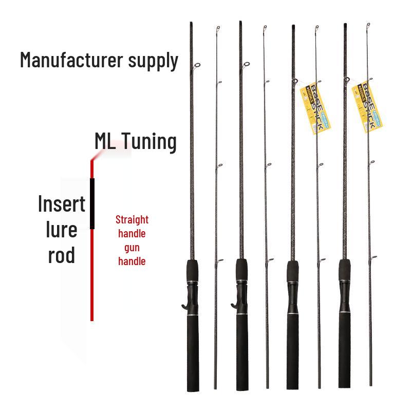 Cross-border Carbon Micro-object Horse Mouth Lure Rod with Solid Soft Tone Tip and Straight/Gun Handle