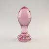 Pink Crystal Glass Anal-Plug Dilator High-Borosilicate Material Ergonomic Design