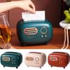 Scatola per fazzoletti modello radio retrò Porta carta da tavolo Dispenser vintage Porta tovaglioli Organizzatore Scatola decorativa per salviettine umidificate