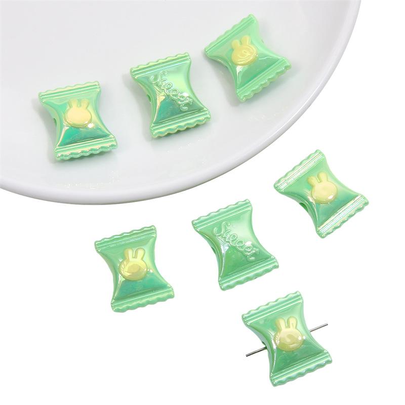 

Бусины для браслетов ручной работы, акриловые, разноцветные, двухцветные, в виде кроликов, конфет, бусины ручной работы, самодельные бусины для рук, ожерелья, ювелирные аксессуары 17x21mm 4 pcs зелёный