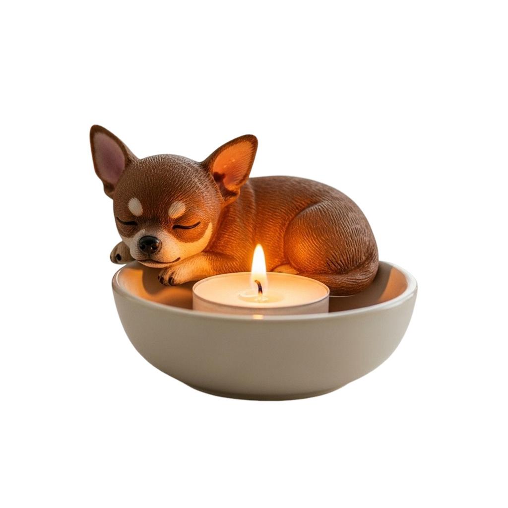 Resin Puppy Candle Holder Ornaments Resin Ornaments Crafts