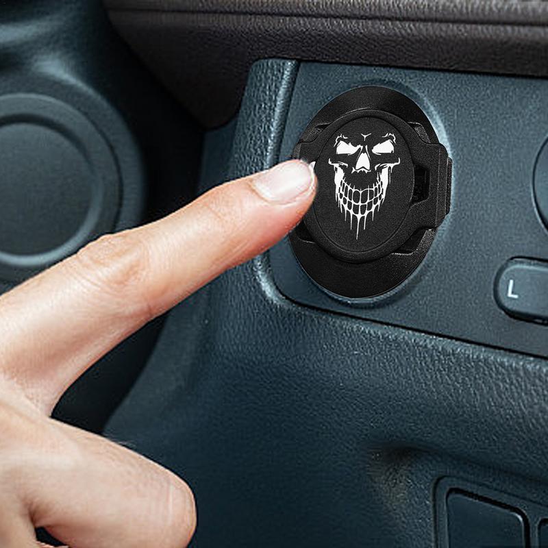 Push Start Button Cover Auto Engine Ring Cover Cool Car Engine Push Start Ring Cover Skull Pattern Start Button Decorative