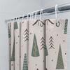Vintage Christmas Trees Shower Curtain Set Green Forest Decor With Pine Cones For Bathroom Decor In White Waterproof Fabric (Siz