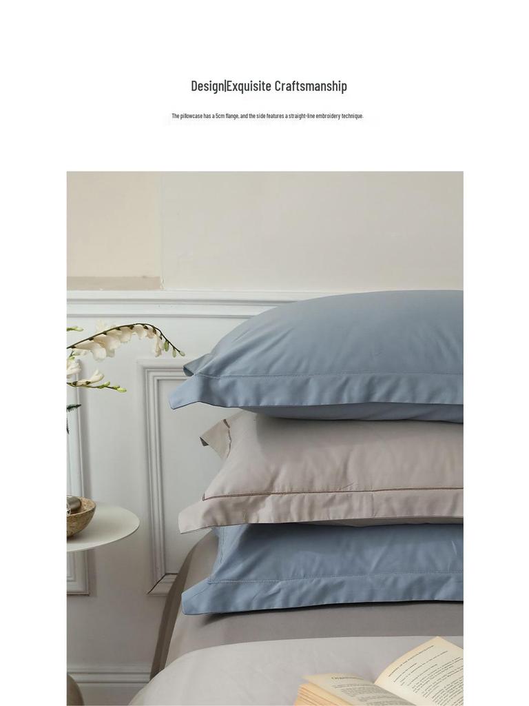 Five-Star Hotel Quality 100% Xinjiang Long-Staple Cotton Solid Color Pillowcase Set (Pair)