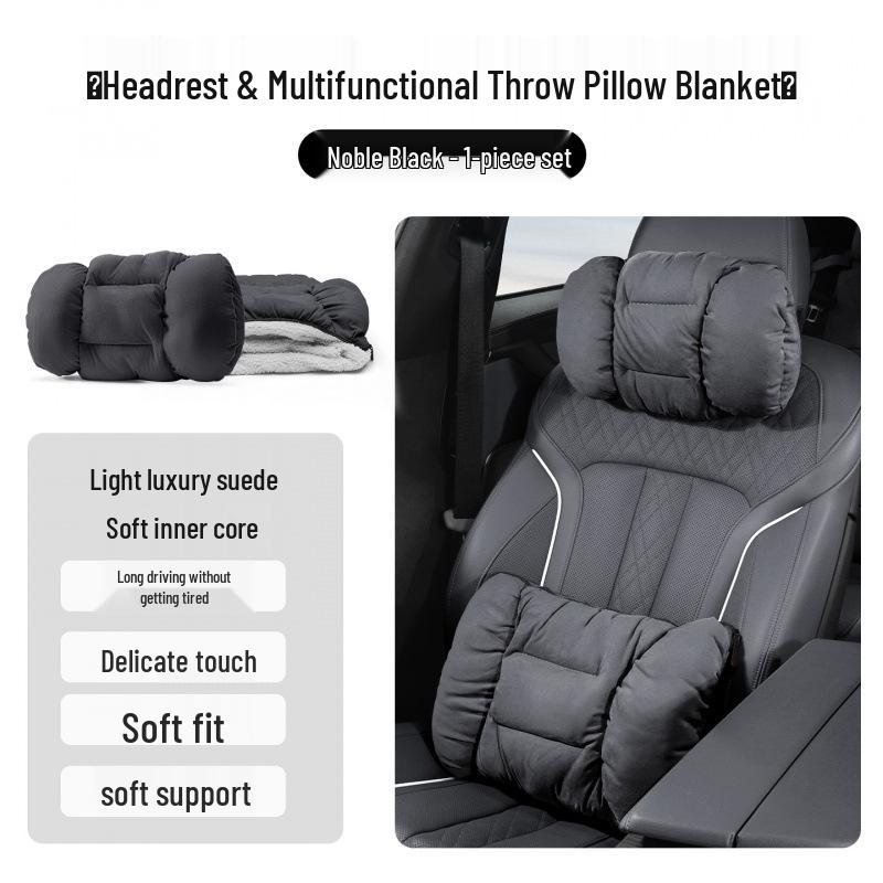 Denza D9N9 Car Pillow, Quilt, and Lumbar Support Cushion - Winter Flannel Interior Accessories