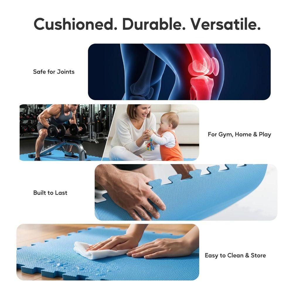 Safe Workout Protective Padding Fitness Flooring  for Home Gym Gear & Kids' Playroom