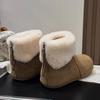 Niche design sense fleece warm versatile snow boots women's season French comfortable short boots