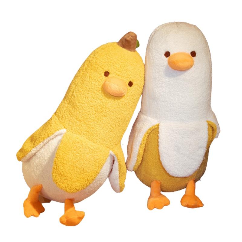 Adorkable Yellow/white Banana Duck Stuffed Plush Toy Pillow For Hugging