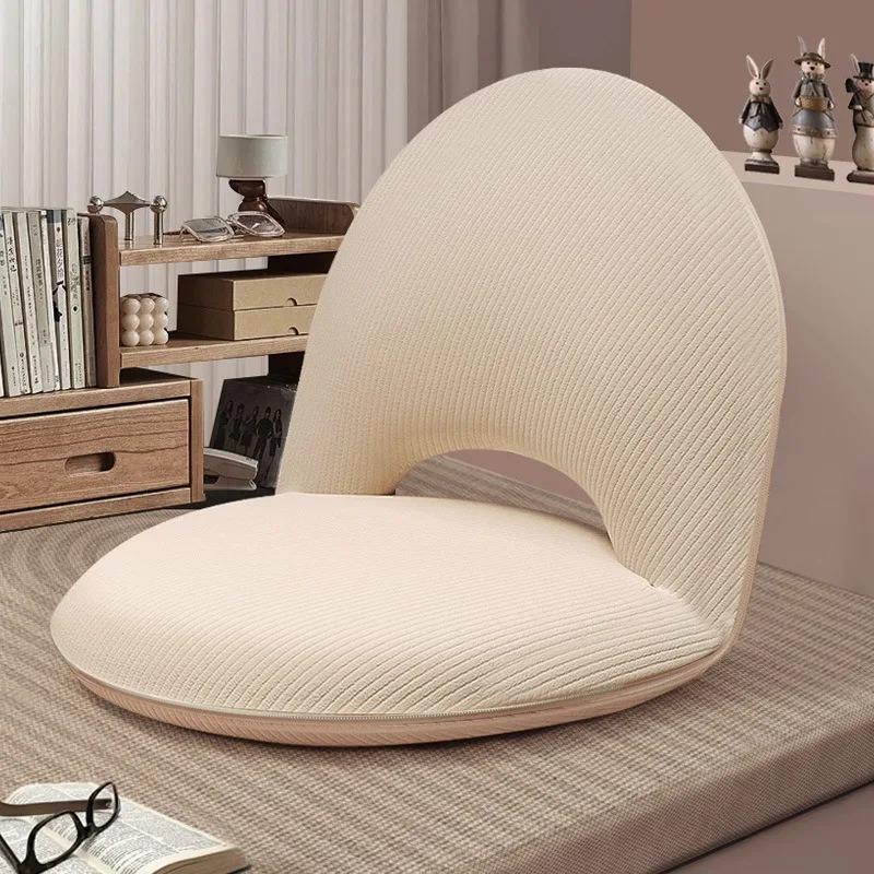 Lazy Folding Sofa Tatami Backrest Chair Bedroom Balcony Cushion Chair High-density Sponge Adjustable Angle Thick Steel Frame