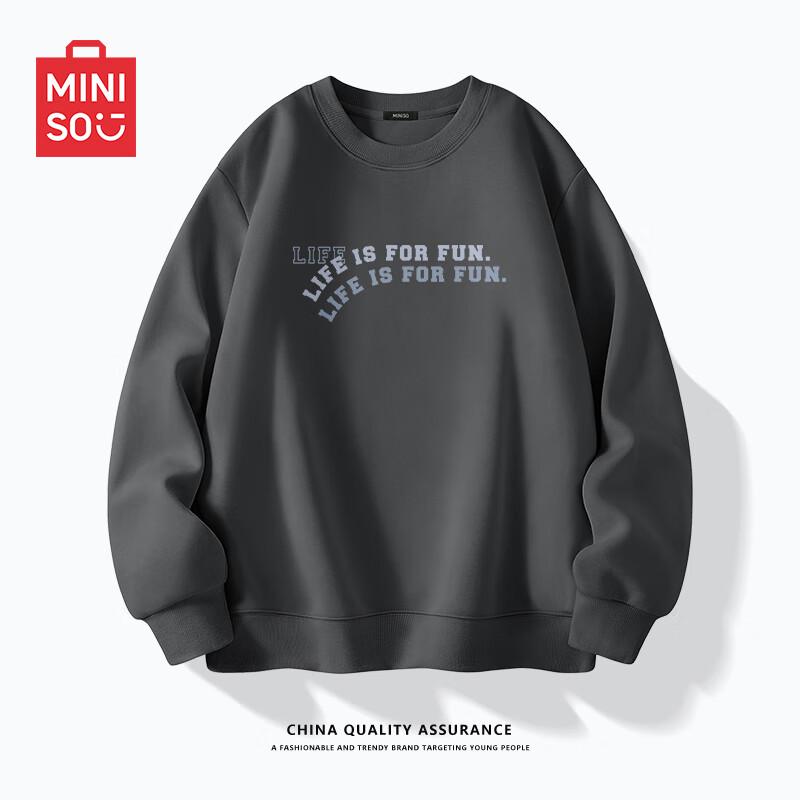 

MINISO Men s Letter Print Crewneck Sweatshirt 4XL