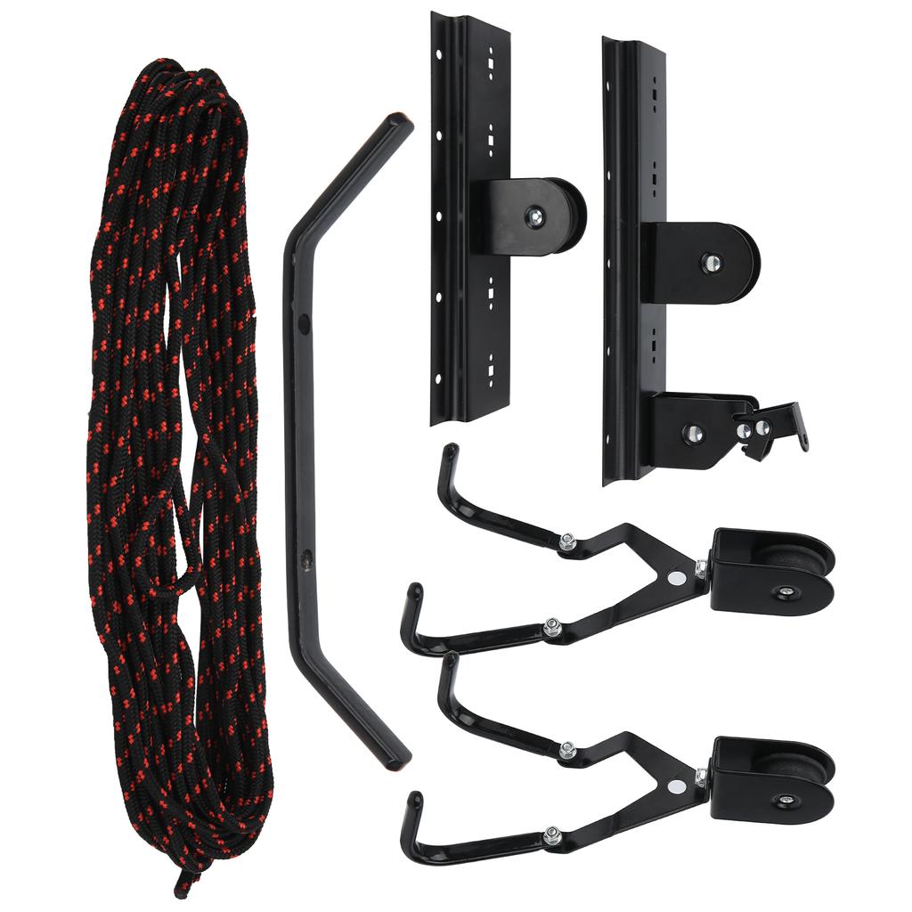 Bike Ceiling Hanger Lift Cargo Bicycle Storage Wall Mount Hook Roof Hoist Pulley Rack