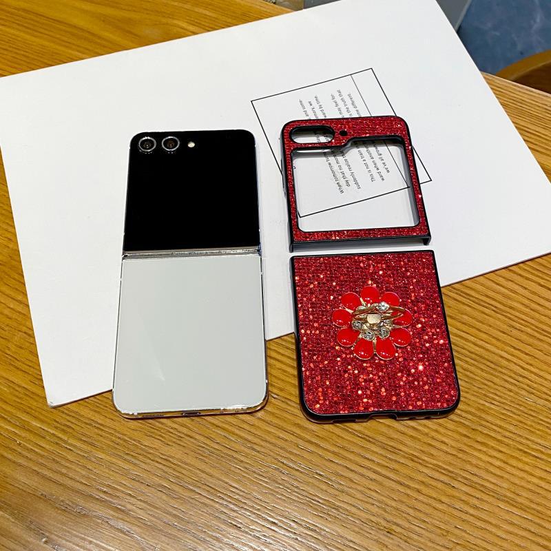 Glitter Stand Hard Shell Phone Case for Samsung Z Flip6/Z Flip4/Flip7