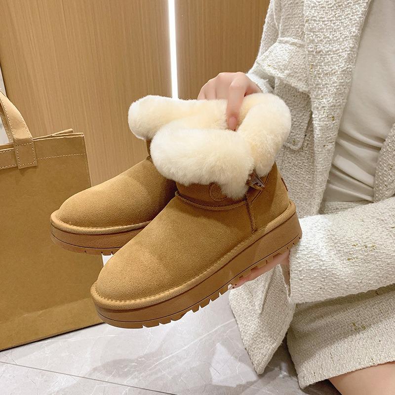 New Style of Warm Snow Boots for Women, with Fleece Cotton Shoes and Ankle Boots