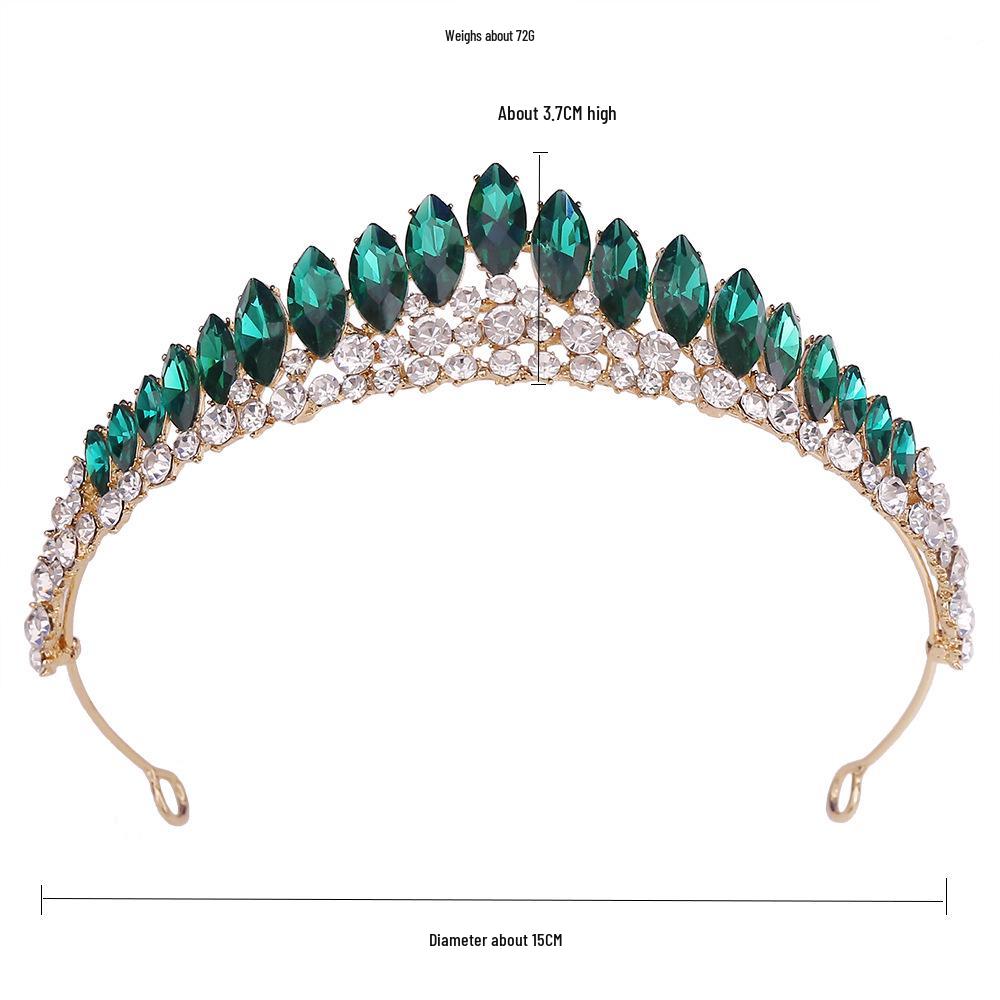 Japanese & Korean Style Bridal Rhinestone Crown Headpiece for Weddings, Evening Dresses & Children's Birthdays