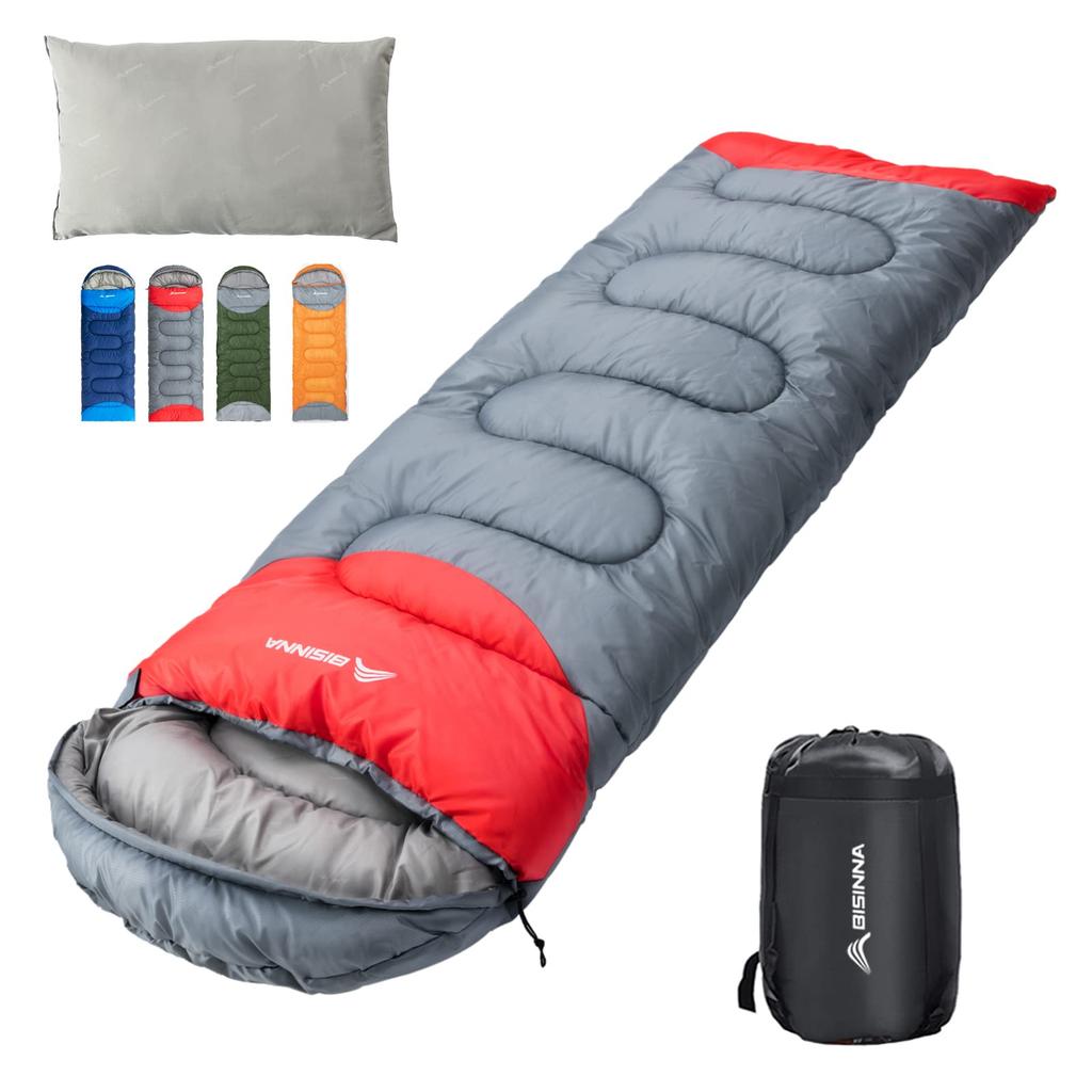 BISINNA Winter Sleeping for Car and 210T Includes Pillow and Storage Comfortable Temperature To Bag, Envelope-Style, Lightweight, Connectable,