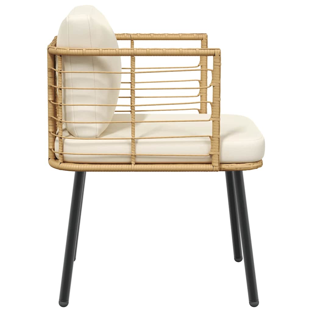 Garden Chair with Cushions Natural Poly Rattan