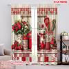 2pcs,2D Plane Printing Curtains Roller Blinds Strawberry Kitchen Durable 100% Polyester Fabric (without Rod) Decorations Inside