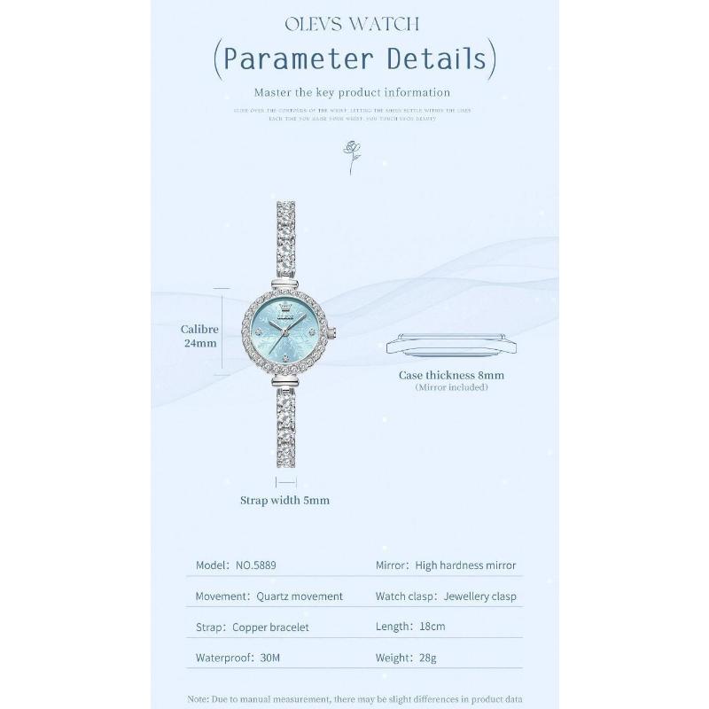 OLEVS Volle Diamant Quarzuhren Damen Luxus Elegantes Armband Armbanduhr Wasserdicht Damen Kleid Armbanduhr