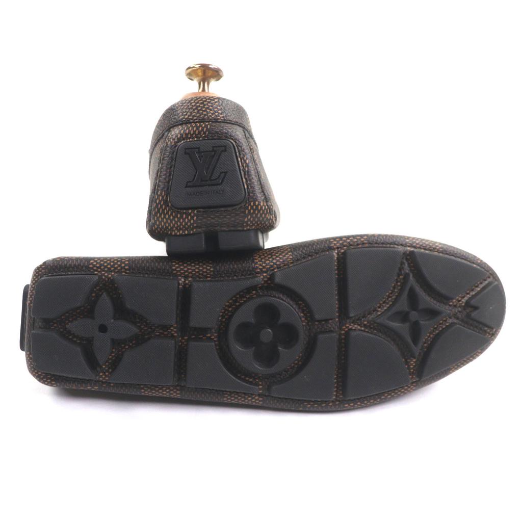 Excellent LOUIS VUITTON Deck Shoes LV Driver Damier Canvas Mens 6.5 1ADGBG Used