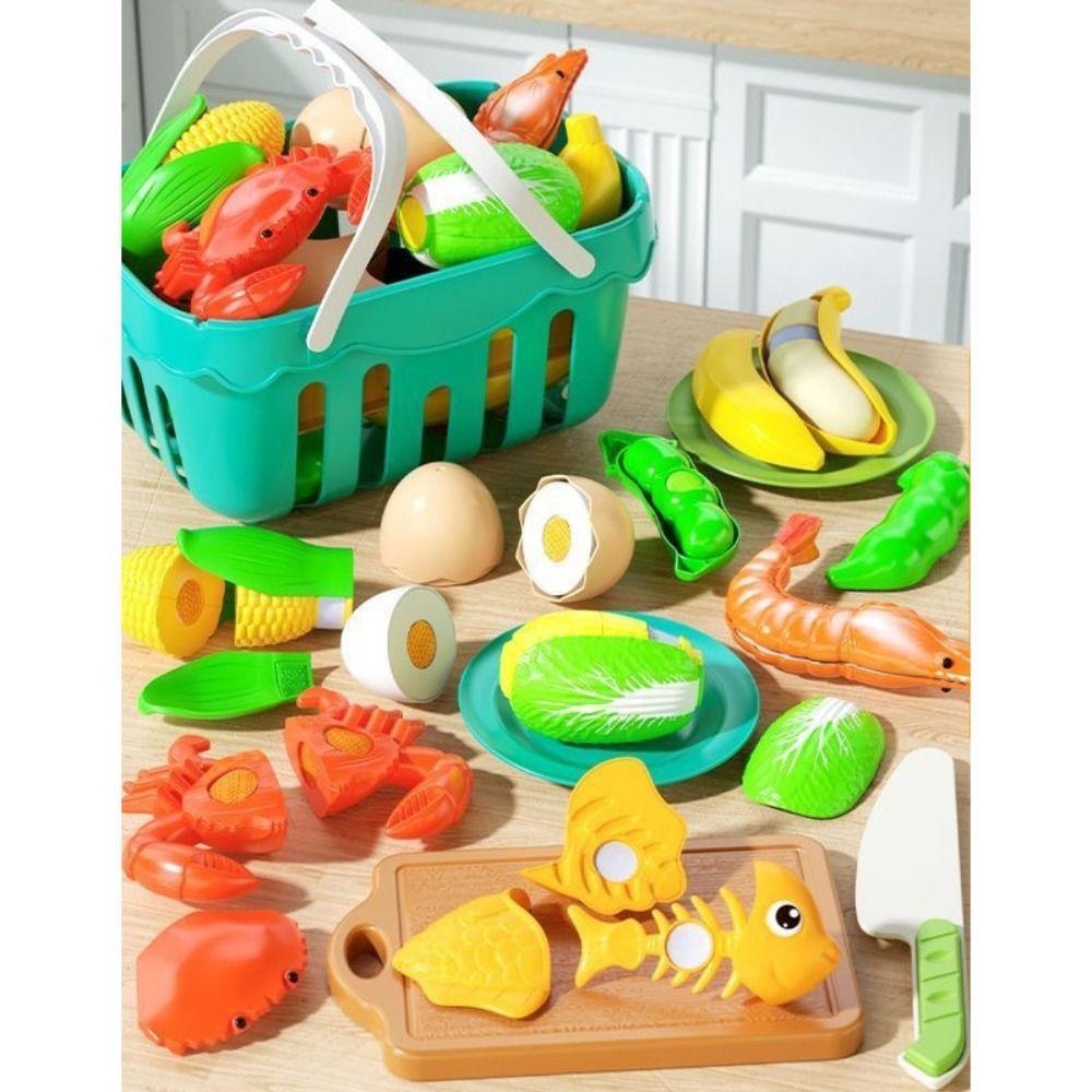 Colourful Cutting Play Food Set Plastic Food Cutting Toys New Girl Interactive Toys