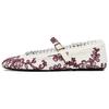 Cotton Vintage Round Toe Flat Embroidered Lace Trim Round Toe Ballet Casual Shoes Women Flats White 13528510850