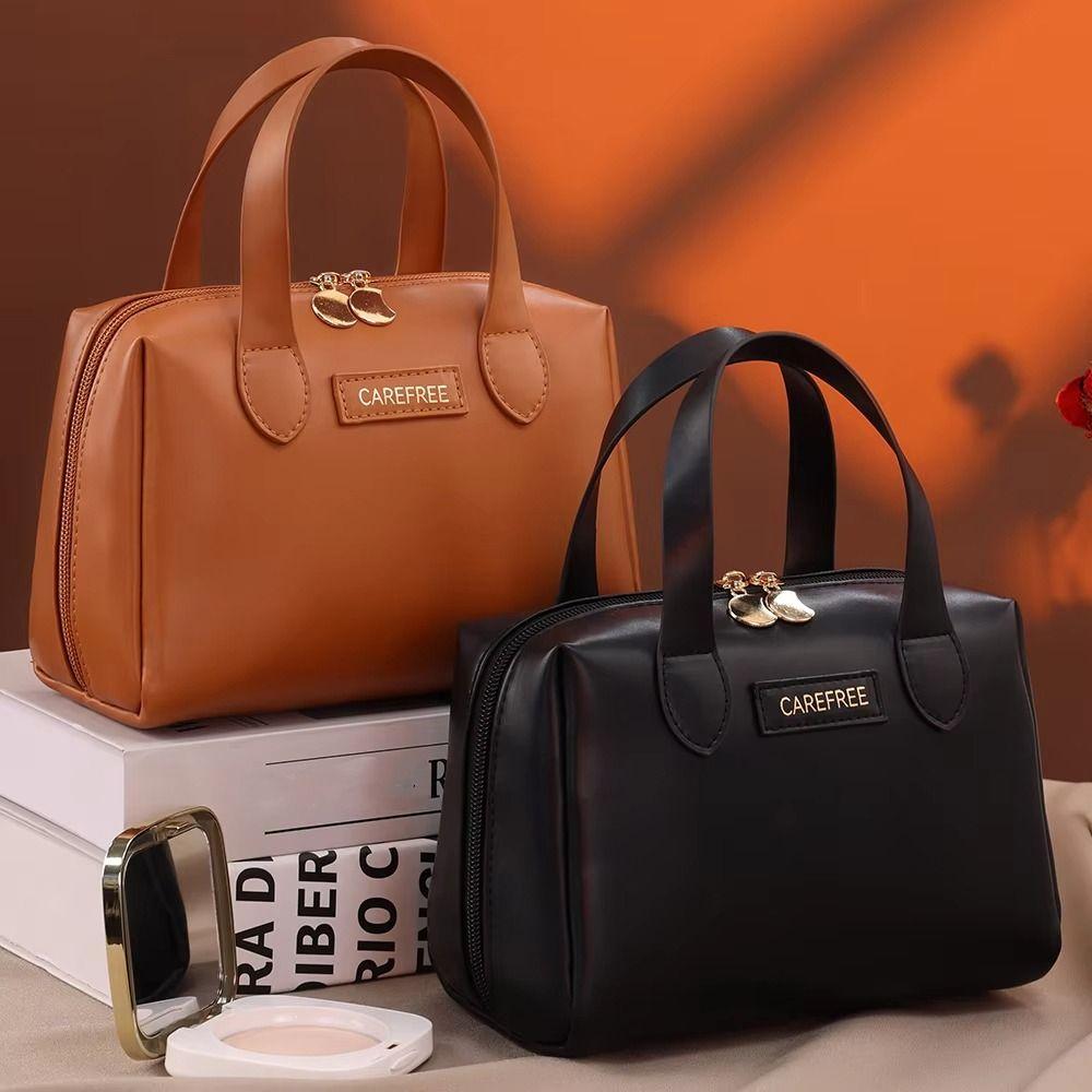 

Косметичка с буквами Водонепроницаемая дорожная косметичка Модная косметичка из искусственной кожи для женщин/девочек чёрный