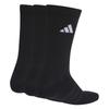 Adidas Essentials Cushion Crew Unisex Size M 3-Piece Socks, Adult, D5273, Black/Black/White (KC9626),
