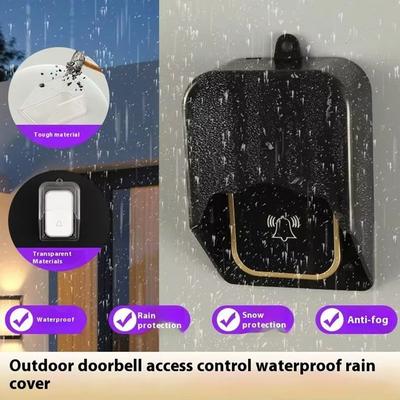 1 Set Wireless Doorbell Button Protective Cover Universal Rainproof Doorbell Waterproof Cover Transparent Doorbell Splash Guard
