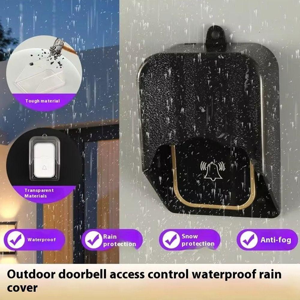 1 Set Wireless Doorbell Button Protective Cover Rainproof Universal Doorbell Cover Transparent Doorbell Waterproof Cover