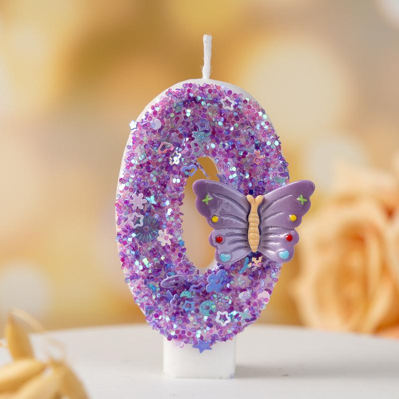 

Innovative Purple Butterfly Digital Birthday Holiday Celebration Candle Cake Party 0
