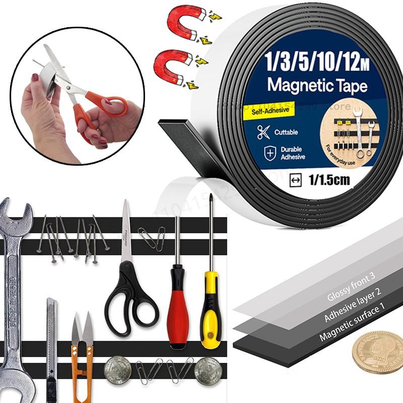 Samoprzylepna taśma magnetyczna do cięcia gumowa listwa magnetyczna na lodówkę ścianę DIY taśma do mocowania zdjęć plakatów narzędzie do przechowywania w domu biurze