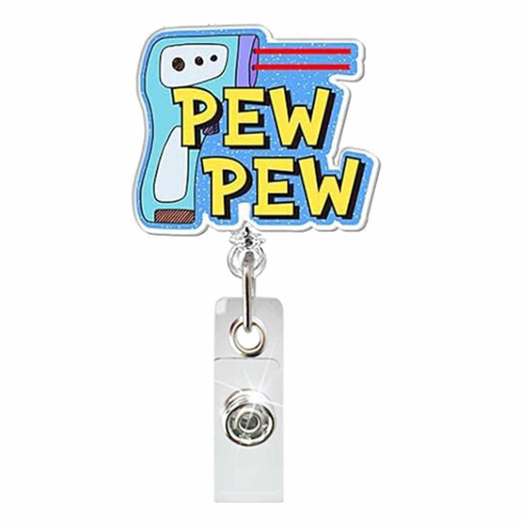 Set of 24 Glitter Acrylic Retractable Badge Holders for Work ID Cards