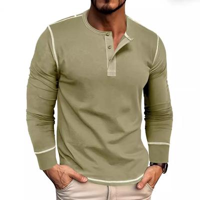 Men's Henley T-Shirt Casual Long Sleeve Lightweight Button Pullover Shirts Stretch Basic Tees Tops Workout Athletic Slim Fit Henley Shirts for Men