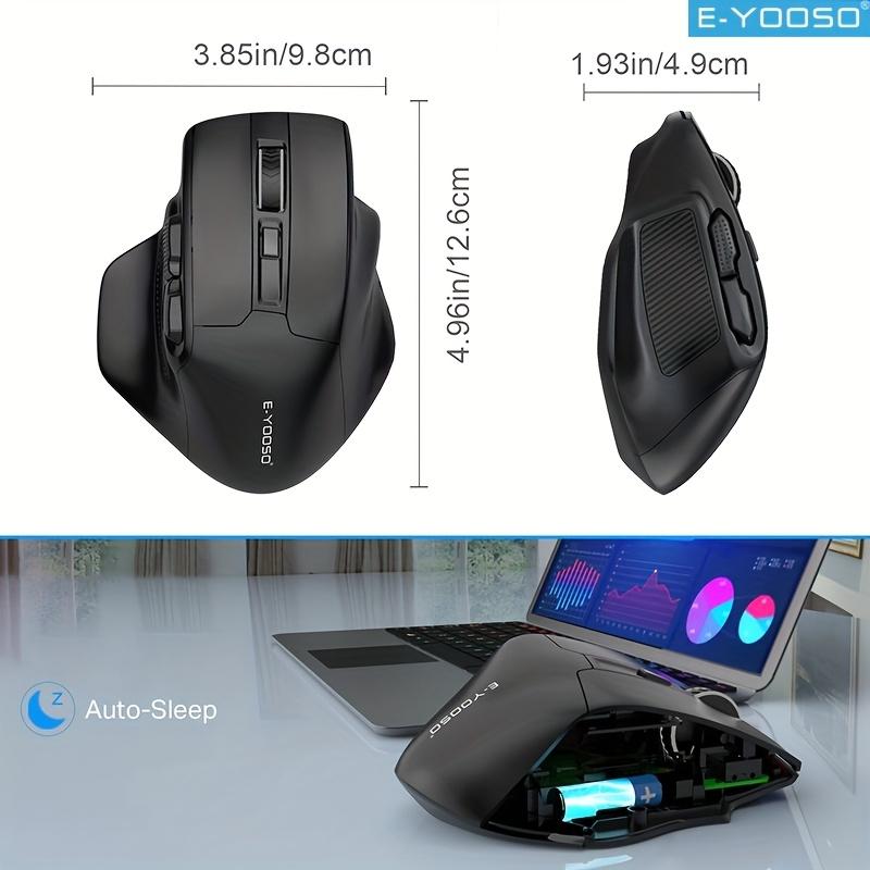 E-YOOSO X-31 Bezprzewodowa Mysz 2,4G 5-Poziomowa Regulacja 4800 DPI, Automatyczne Uśpienie i Ostrzeżenie o Niskim Poziomie Baterii Mysz do Domowego Biura Gier