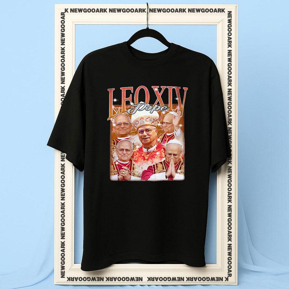 Pope Leo XIV Retro New Pope Tshirt Women Unisex Casual Cotton Printed T Shirts Adult Oneck Summer Outdoors Tee Trending