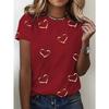 Ladies Love Print 3D T-shirt Round Neck Short Sleeved Soft Daily Top Comfortable Casual Shirt Fashiona Printed Design